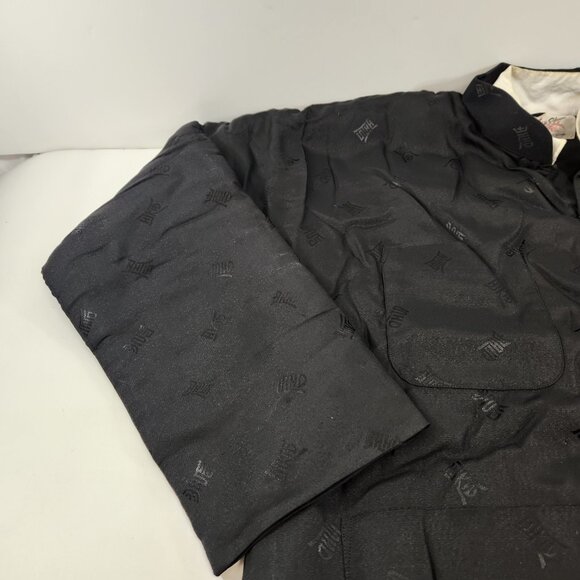 Vintage Plum Blossom Asian Chinese Jacket Black Mens Size Medium - Picture 8 of 12